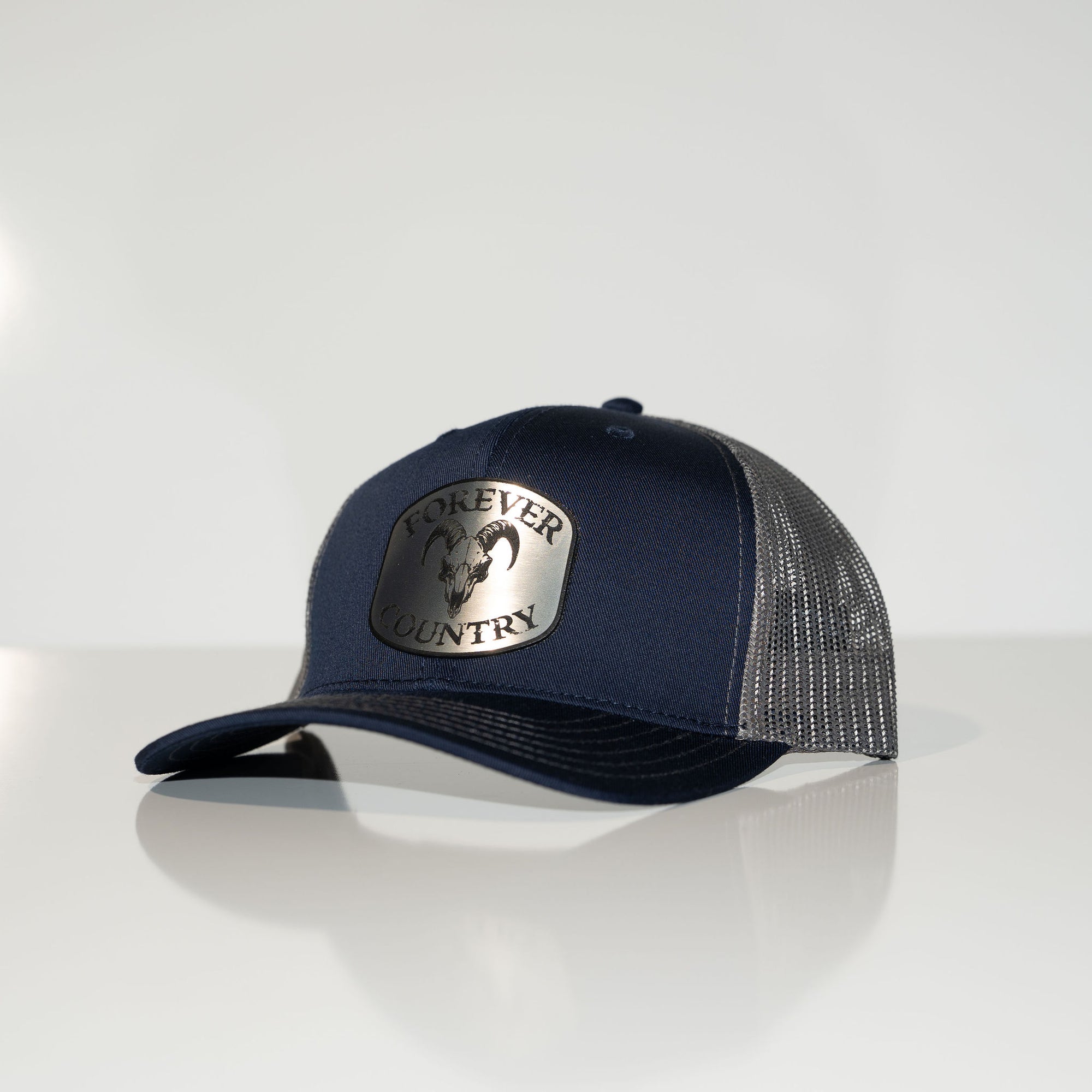 Forever Country Navy & Charcoal GOAT Patch Snap Back Hat