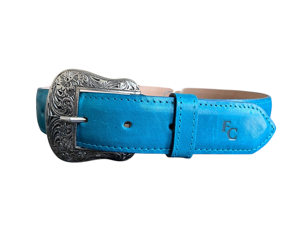 Forever Country Leather Belts | Turquoise
